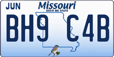 MO license plate BH9C4B