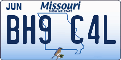 MO license plate BH9C4L