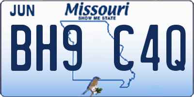 MO license plate BH9C4Q