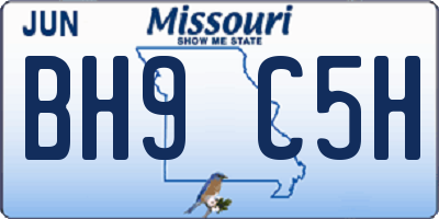 MO license plate BH9C5H
