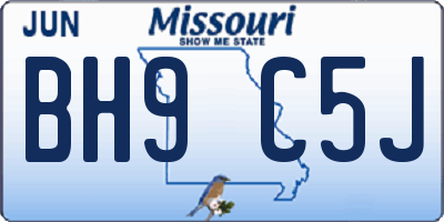 MO license plate BH9C5J