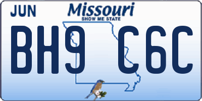 MO license plate BH9C6C