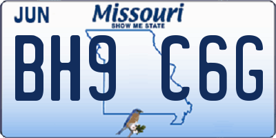 MO license plate BH9C6G