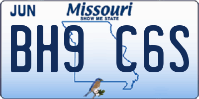 MO license plate BH9C6S