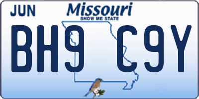 MO license plate BH9C9Y