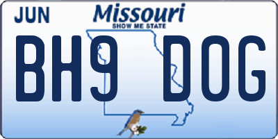 MO license plate BH9D0G