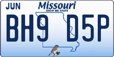 MO license plate BH9D5P