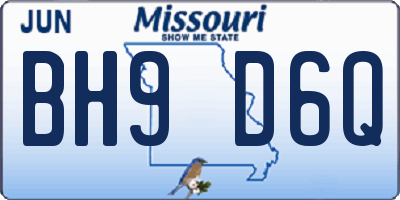 MO license plate BH9D6Q