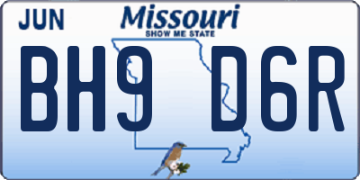 MO license plate BH9D6R