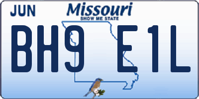 MO license plate BH9E1L