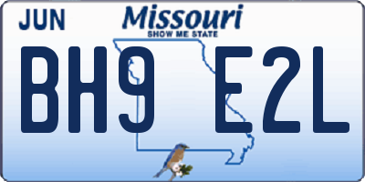 MO license plate BH9E2L