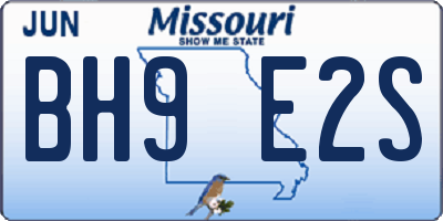 MO license plate BH9E2S