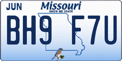 MO license plate BH9F7U