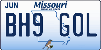 MO license plate BH9G0L