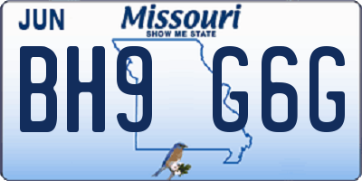 MO license plate BH9G6G