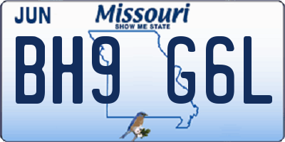 MO license plate BH9G6L