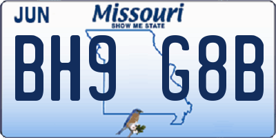 MO license plate BH9G8B