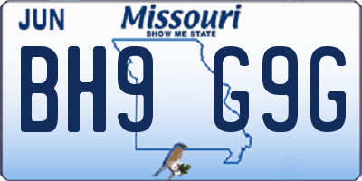 MO license plate BH9G9G