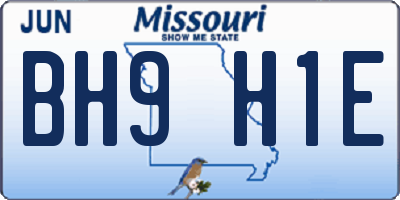 MO license plate BH9H1E