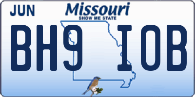 MO license plate BH9I0B