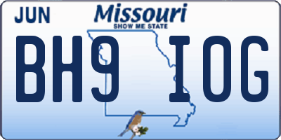 MO license plate BH9I0G