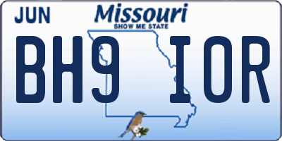 MO license plate BH9I0R