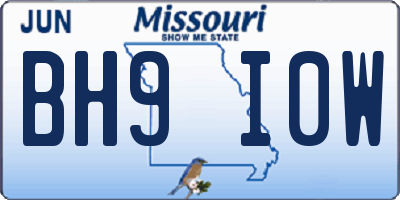 MO license plate BH9I0W