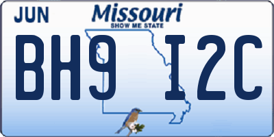 MO license plate BH9I2C