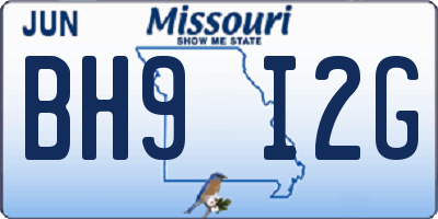 MO license plate BH9I2G