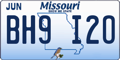MO license plate BH9I2O