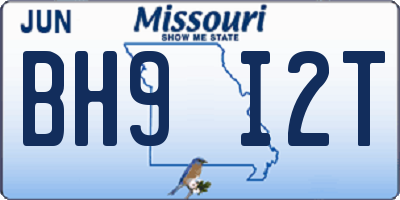 MO license plate BH9I2T