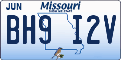 MO license plate BH9I2V