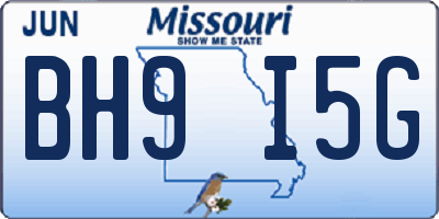 MO license plate BH9I5G