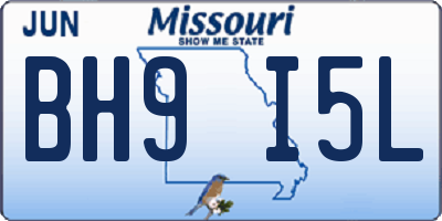 MO license plate BH9I5L