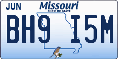 MO license plate BH9I5M