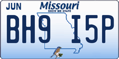 MO license plate BH9I5P
