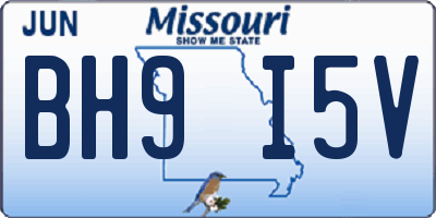 MO license plate BH9I5V