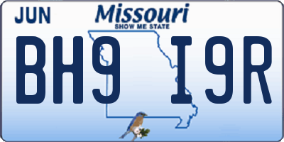 MO license plate BH9I9R