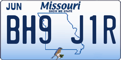 MO license plate BH9J1R