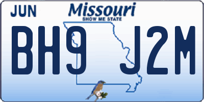 MO license plate BH9J2M