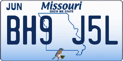 MO license plate BH9J5L