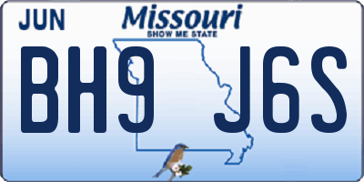 MO license plate BH9J6S