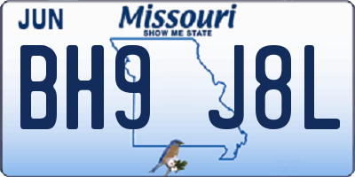MO license plate BH9J8L