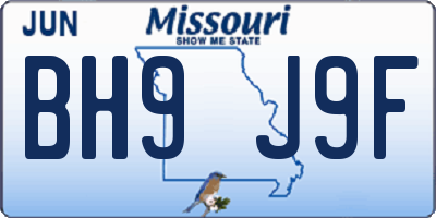 MO license plate BH9J9F
