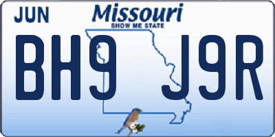 MO license plate BH9J9R