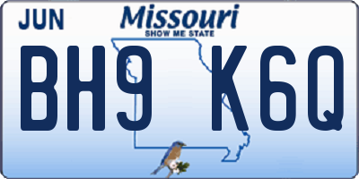 MO license plate BH9K6Q