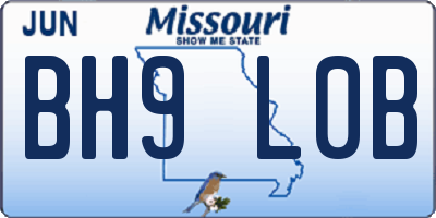 MO license plate BH9L0B