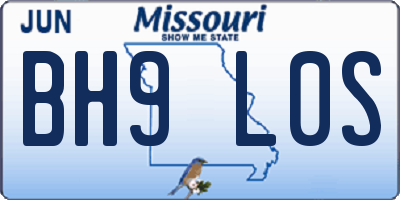 MO license plate BH9L0S