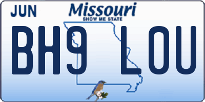 MO license plate BH9L0U