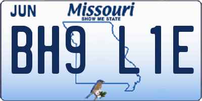 MO license plate BH9L1E